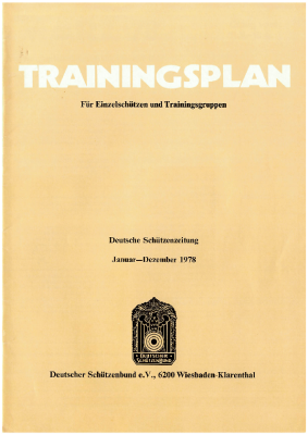 Buch Trainingsplan Januar-Dezember 1978 Deutscher Schützenbund